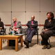 At DePauw University March 6: Moderator Miranda Spivak, left, Paul Delaney, Richard Prince and Ava Thompson Greenwell on the Kerner report.
